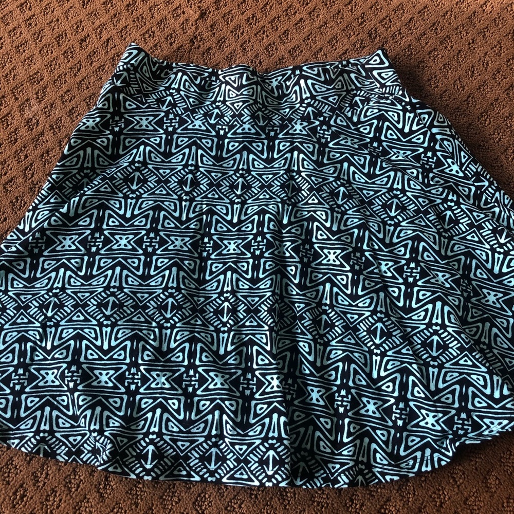 Blue and Black patterned skirt